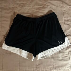 Under Armour Women's Athletic Shorts in Black and White